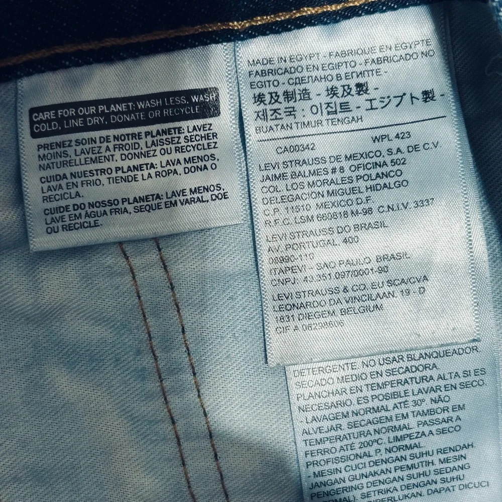 NWOT 505 LEVI’s Blue Jeans Dark Wash Measures   w 34   L 30 - Picture 7 of 9